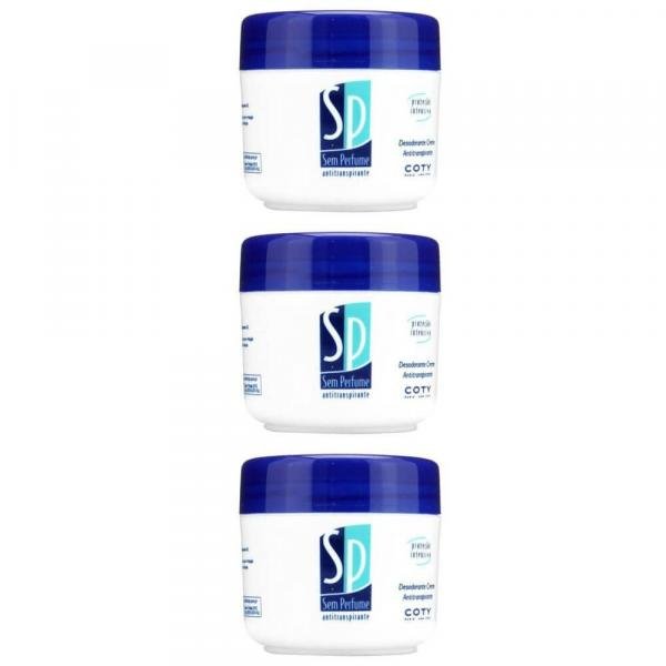 Sp Desodorante Creme S/ Perfume 55g (Kit C/03)