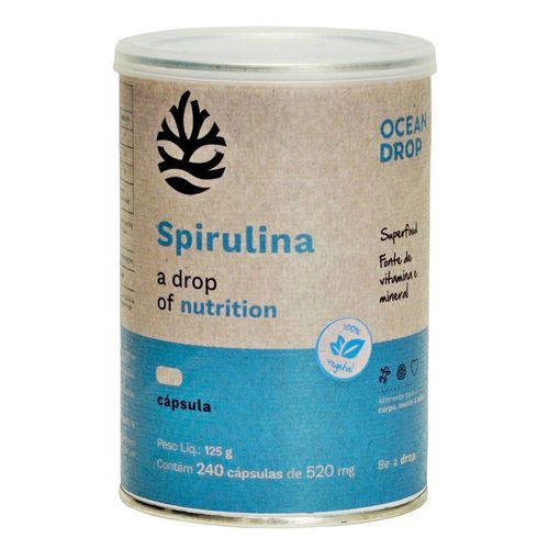 Spirulina - 240 Cápsulas - Ocean Drop