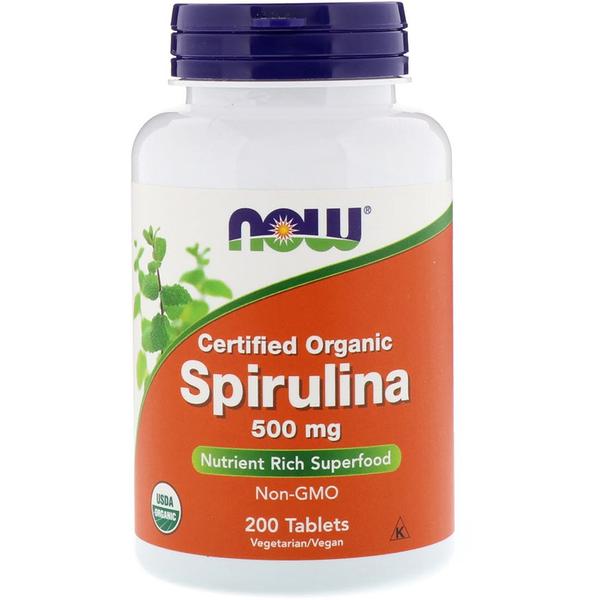 Spirulina Orgânica 500mg (200 Tabs) Now Foods