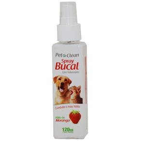 Spray Bucal Pet Clean Sabor Morango para Cães e Gatos 120 Ml