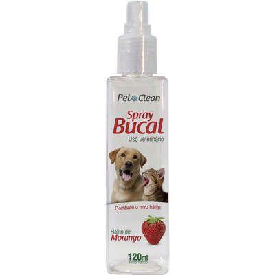Spray Bucal Pet Clean Sabor Morango para Cães e Gatos - 120 ML