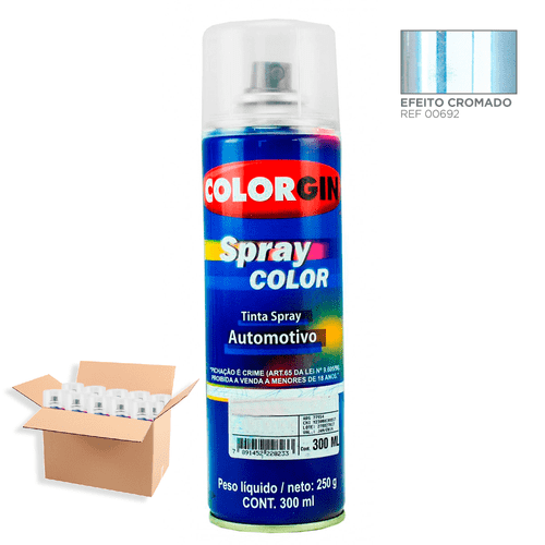 Spray Color Efeito Cromado 00692 350ML Lazzuril 3Un