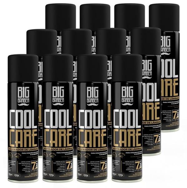 Spray Resfriador de Lâminas Big Barber Cool Care 7 em 1 Plus 400ml/230g Caixa com 12 Unidades