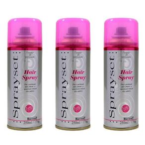 Sprayset Hair Spray Forte 250ml - Kit com 03