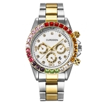 Stainless Steel Luxury Men Fashion Colorful Analog Sport Quartz Wrist Watch
