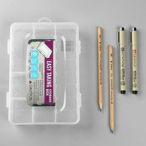 Stationery transparente Abastecimento Art Container Pencil Box Pencil Box