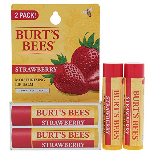 Strawberry Moisturizing Lip Balm Twin Pack By Burts Bees For Unisex - 2 X 0.15 Oz Lip Balm