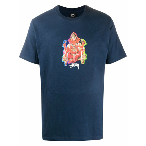 Stussy Camiseta com Estampa de Elefante - Azul