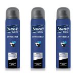 Suave Invisible Desodorante Aerosol Masculino 88g (kit C/03)