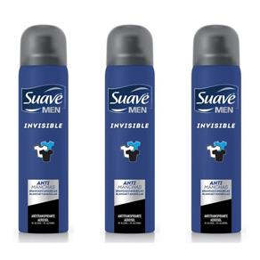 Suave Invisible Desodorante Aerosol Masculino 88g - Kit com 03