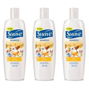 Suave Mel e Amêndoas Shampoo 325ml - Kit com 03