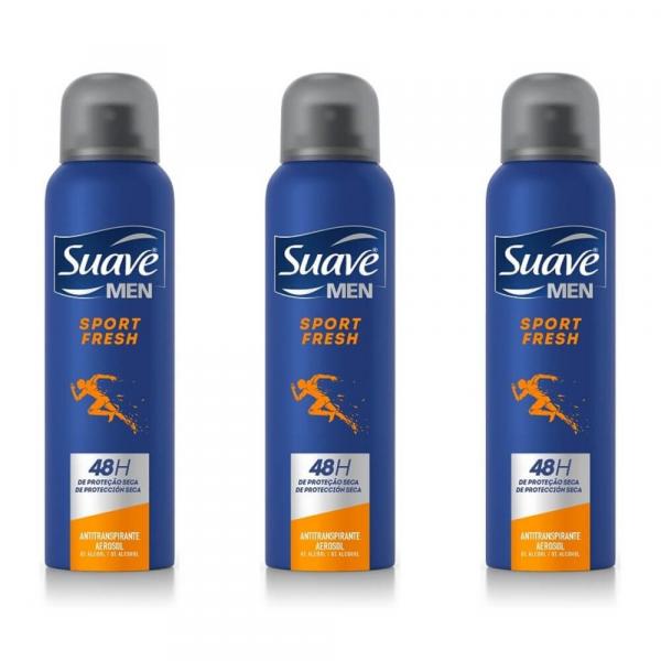 Suave Sport Fresh Desodorante Aerosol Men 87g (Kit C/03)