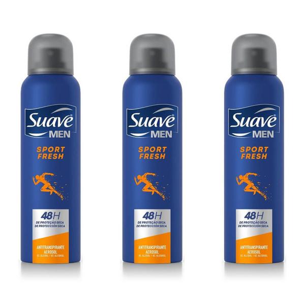 Suave Sport Fresh Desodorante Aerosol Men 87g (kit C/03)