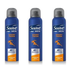 Suave Sport Fresh Desodorante Aerosol Men 87g - Kit com 03