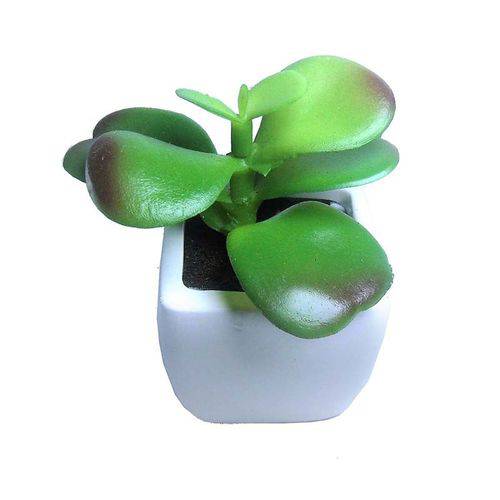 Suculenta Mini Planta Artificial com Vaso Branco Mudas Decoracao Festa 8 Unid