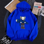 KAWS Unisex Thicken camisola do Hoodie dos desenhos animados que guardara a boneca Casal usar solto pulôver