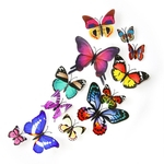 12pcs 3D Butterflies magnéticos coloridos com adesivo Wall Sticker Home Decor