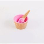 Doces cores DIY Ice Cream bacia com colher Set for Kids