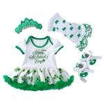 Niceday Partido Verde Baby Girl Boy St. Patricks Day Outfit trevos Costume Set