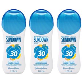 Sundown Fps30 Protetor Solar 120ml - Kit com 03