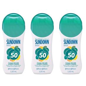 Sundown Fps50 Protetor Solar 120ml - Kit com 03