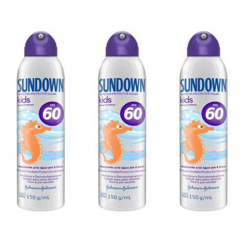Sundown Kids Fps60 Protetor Solar Infantil 150ml (kit C/03)