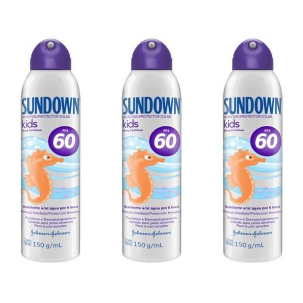 Sundown Kids Fps60 Protetor Solar Infantil 150ml (Kit C/03)