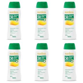 Sunless Fps50 Oil Free Protetor Solar Loção 200ml - Kit com 06