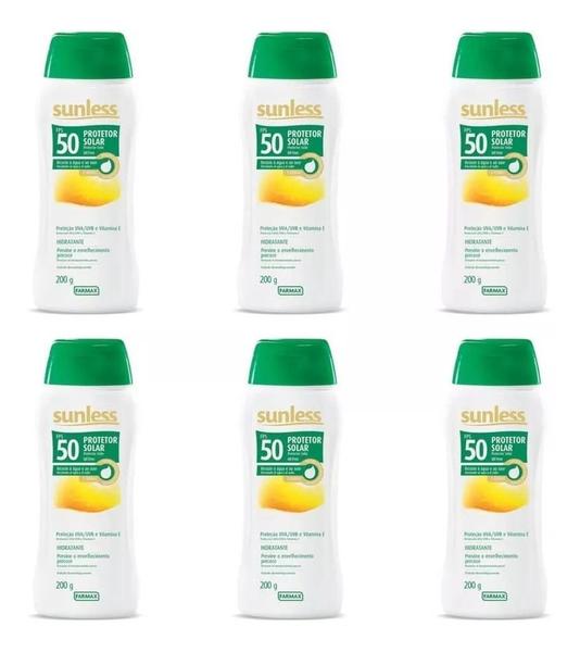 Sunless Fps50 Oil Free Protetor Solas Loçãp 200ml (kit C/ 6)