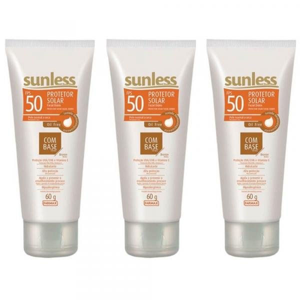 Sunless Fps50 Protetor Facial Base Bronze 60g (Kit C/03)