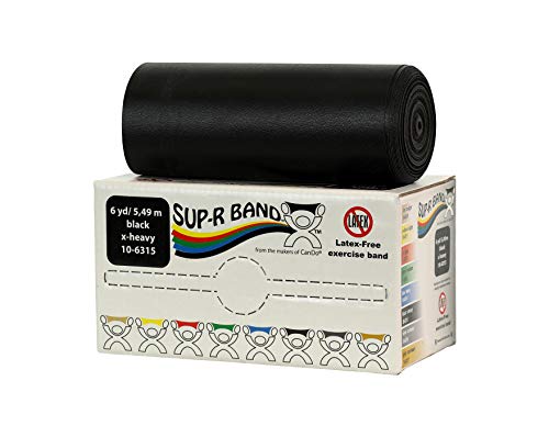 Sup-R Band Latex Free Exercise Band - 6 Yard Roll - Black - X-heavy