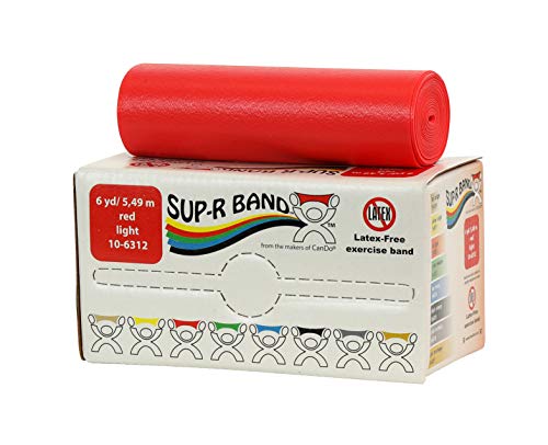 Sup-R Band Latex Free Exercise Band - 6 Yard Roll - Red - Light