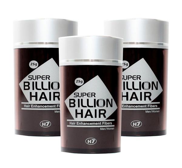Super Billion Hair Disfarce para Calvície Castanho Claro 25g com 3 Unidades