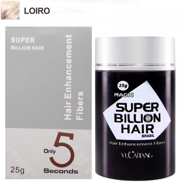 Super Billion Hair Fibra Queratina em Pó para Disfarçar a Calvice - Loiro 25g