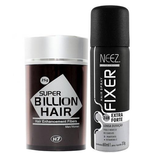 Super Billion Hair Kit com Fixador - Castanho Claro