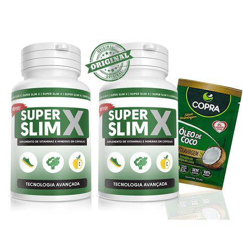 Super Slim X 2 Potes 60cps + Oleo de Coco 15 G