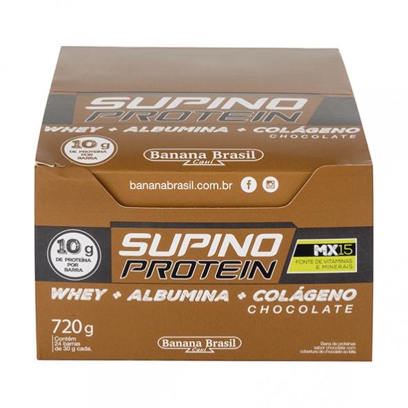 Supino Protein Barra de Proteina Sabor Chocolate 30g X 24 - Banana Brasil