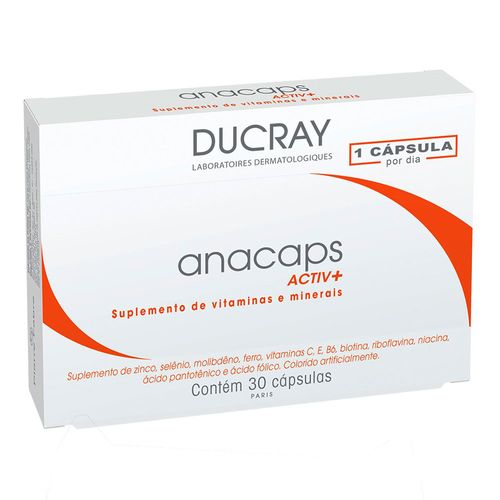 Suplemento de Vitaminas Ducray Anacaps Active+ 30 Cápsulas