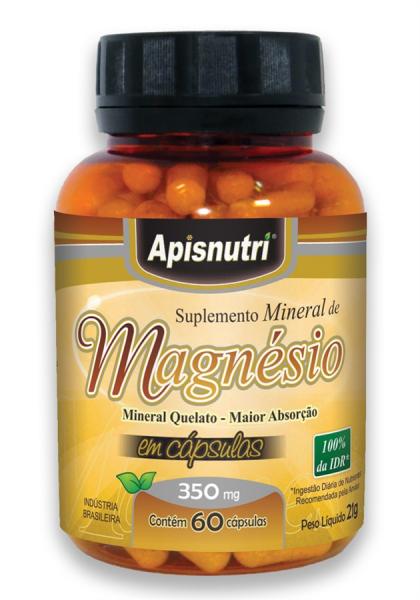 Suplemento Mineral de Magnésio 350mg C/60 Cápsulas - Apisnutri