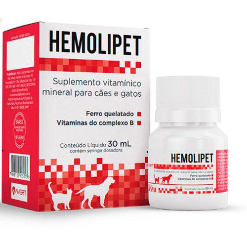 Suplemento para Cães e Gatos Hemolipet 30ml - Avert