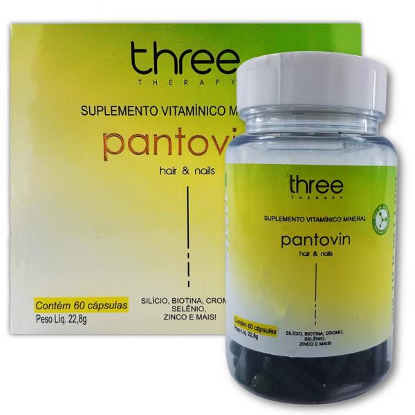 Suplemento Vitamínico Pantovin 60 Capsulas Crescimento de Cabelos e Unhas