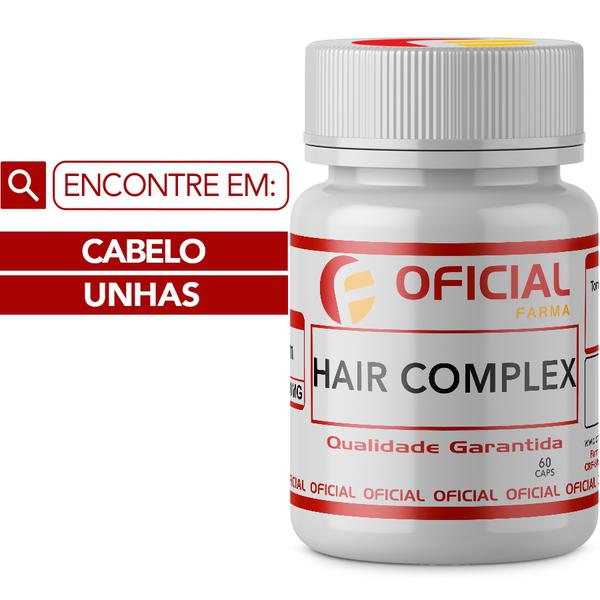 Suplemento Vitaminico para Cabelos e Unhas Hair Complex - 60 Cápsulas - Oficialfarma