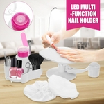 Suporte de armazenamento de ferramentas multifuncional ajustável LED Nail Desk Manicure Pedicure