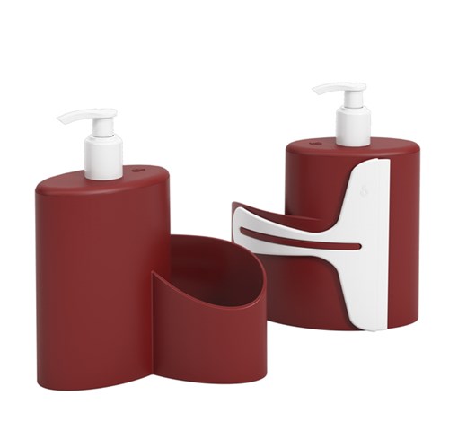Suporte para Detergente e Esponja Plástico Vermelho