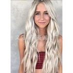 Synthetic AU Mulheres Long peruca completa Natural Curly Wavy tão real Cabelo Cosplay Perucas