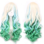 Women Lady Long Hair Wig Curly Wavy Synthetic Anime Cosplay Party Full Wigs
