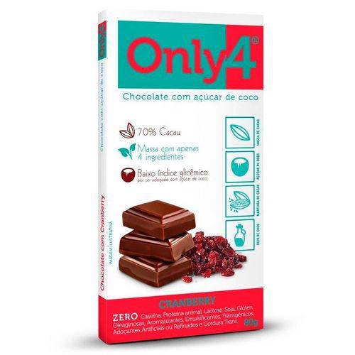 Tablete Chocolate Only4 80g - Cranberry