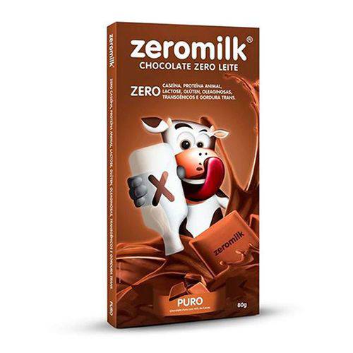 Tablete Chocolate Zeromilk 80g - Puro