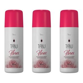 Tabu Flores Desodorante Spray 90ml - Kit com 03