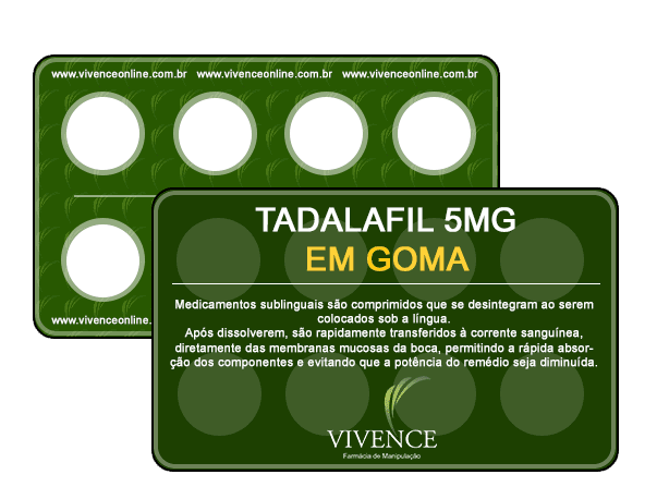 Tadalafil 5Mg em Goma Sabor Morango (60 Unidades)